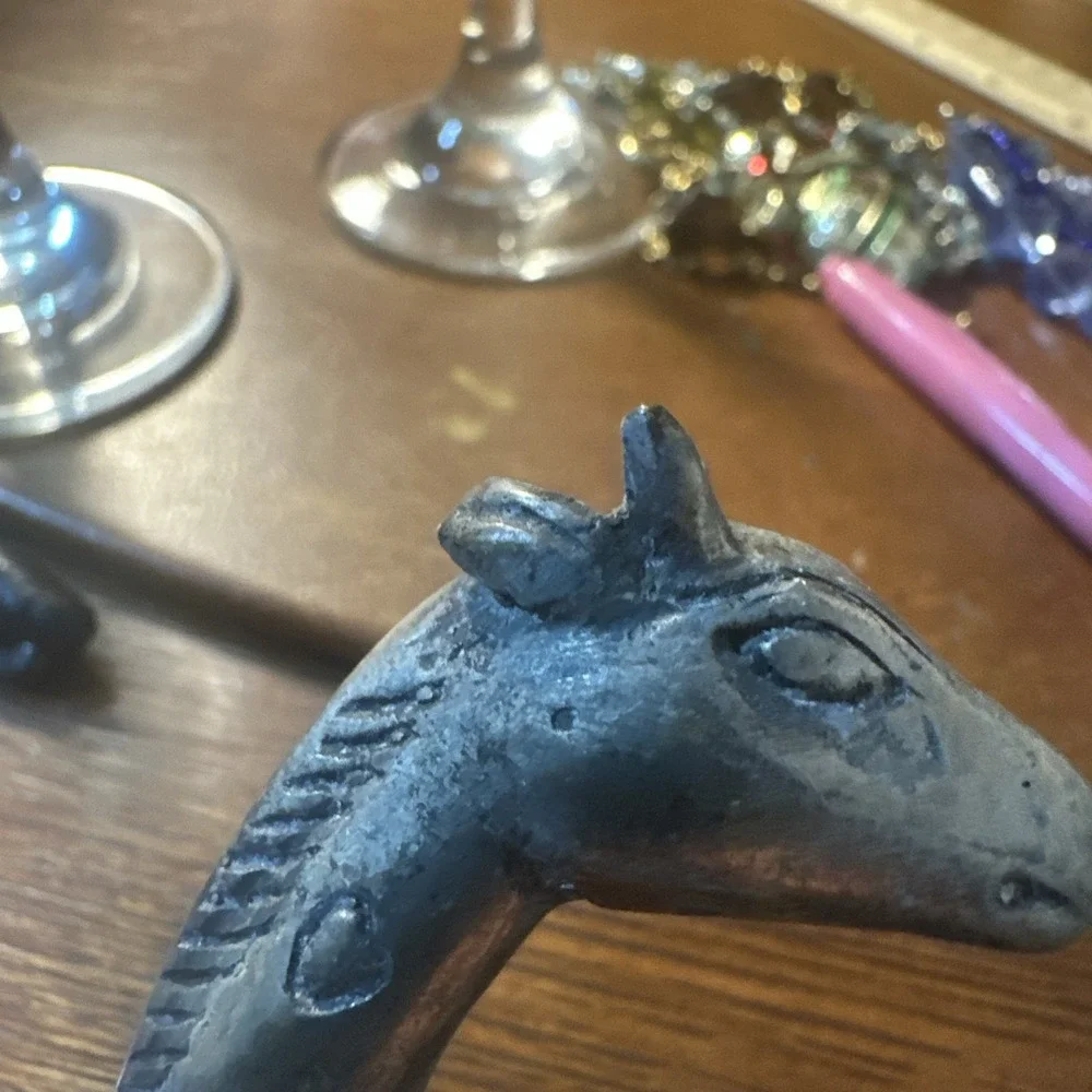 Vintage 1960's Pewter giraffe - Minature 6-3/4